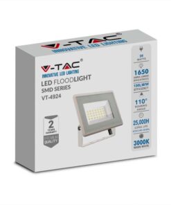 Faro Led Flood Light 20W 1650lm IP65 Slim 120x105x27mm Carcassa Bianca Luce 4000K SKU-6741