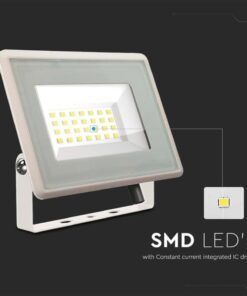 Faro Led Flood Light 20W 1650lm IP65 Slim 120x105x27mm Carcassa Bianca Luce 4000K SKU-6741