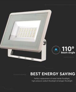 Faro Led Flood Light 30W 2510lm IP65 Slim 150x122x27mm Carcassa Bianca Luce 6400K SKU-6748