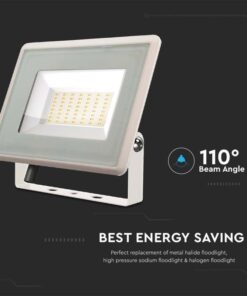 Faro Led Flood Light 200W 17600lm IP65 Slim 400x333x33mm Carcassa Bianca Luce 4000K SKU-6735