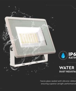 Faro Led Flood Light 200W 17600lm IP65 Slim 400x333x33mm Carcassa Bianca Luce 4000K SKU-6735
