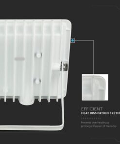 Faro Led Flood Light 200W 17600lm IP65 Slim 400x333x33mm Carcassa Bianca Luce 4000K SKU-6735