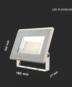 Faro Led Flood Light 200W 17600lm IP65 Slim 400x333x33mm Carcassa Bianca Luce 4000K SKU-6735