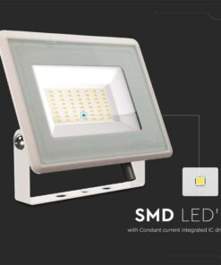 Faro Led Flood Light 200W 17600lm IP65 Slim 400x333x33mm Carcassa Bianca Luce 4000K SKU-6735