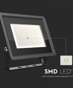 Faro Led Flood Light 200W 17600lm IP65 Slim 400x333x33mm Carcassa Nera Luce 4000K SKU-6733
