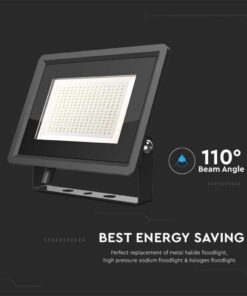 Faro Led Flood Light 200W 17600lm IP65 Slim 400x333x33mm Carcassa Nera Luce 4000K SKU-6733