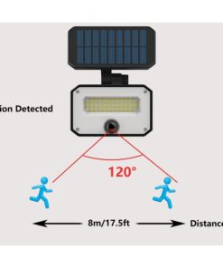 Faro Led Solare 10W 935LM IP65 4000K Montaggio Da Parete O A Terra Con Picchetto Con Sensore Movimento e Telecomando 4 Modalità