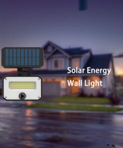 Faro Led Solare 10W 935LM IP65 4000K Montaggio Da Parete O A Terra Con Picchetto Con Sensore Movimento e Telecomando 4 Modalità