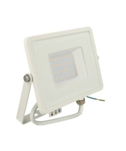 Faro Led Flood Light 30W IP65 Bianco Caldo Super Slim Carcassa Bianca Chip Samsung Garanzia 5 Anni SKU-403