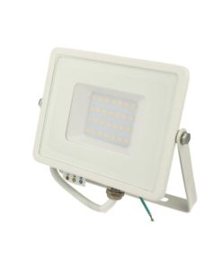 Faro Led Flood Light 30W IP65 Bianco Caldo Super Slim Carcassa Bianca Chip Samsung Garanzia 5 Anni SKU-403