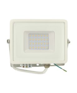 Faro Led Flood Light 30W IP65 Bianco Caldo Super Slim Carcassa Bianca Chip Samsung Garanzia 5 Anni SKU-403
