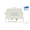 Faro Led Flood Light 50W IP65 Caldo 3000K Super Slim 28mm Carcassa Bianca Samsung Garanzia 5 Anni SKU-21409