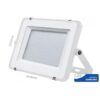 Faro Led Flood Light 150W IP65 Bianco Freddo 6400K Super Slim 52mm Carcassa Bianca Samsung Garanzia 5 Anni SKU-480