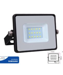 Faro Proiettore Led Flood Light 10W Bianco Freddo 6400K Carcassa Nera Chip Samsung Garanzia 5 Anni SKU-426