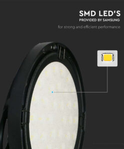 Campana Industriale LED SMD 200W 120LM/W UFO Colore Nero 110° 4000K IP65 SKU-7812
