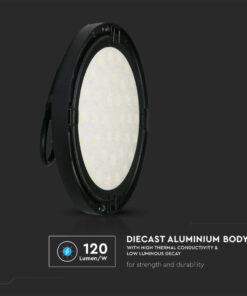 Campana Industriale LED SMD 200W 120LM/W UFO Colore Nero 110° 4000K IP65 SKU-7812