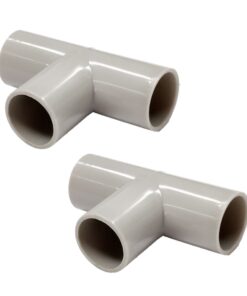 2 Pezzi Manicotto Giunto Raccordo Forma T 16mm per Tubo Rigido e Flessibile da 16mm Colore Grigio IP40