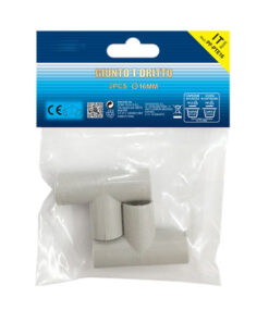 Alternative view of 2 Pezzi Manicotto Giunto Raccordo Forma T 16mm per Tubo Rigido e Flessibile da 16mm Colore Grigio IP40