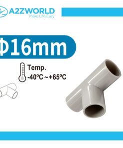 2 Pezzi Manicotto Giunto Raccordo Forma T 16mm per Tubo Rigido e Flessibile da 16mm Colore Grigio IP40