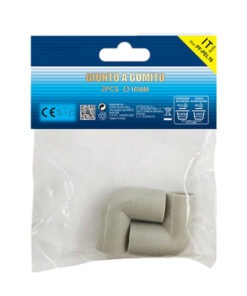 Alternative view of 2 Pezzi Manicotto Giunto Raccordo Forma L 90° 16mm per Tubo Rigido e Flessibile da 16mm Colore Grigio IP40