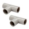 2 Pezzi Manicotto Giunto Raccordo Forma T 20mm per Tubo Rigido e Flessibile da 20mm Colore Grigio IP40