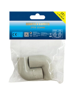 Alternative view of 2 Pezzi Manicotto Giunto Raccordo Forma L 90° 20mm per Tubo Rigido e Flessibile da 20mm Colore Grigio IP40