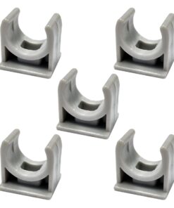 5 Pezzi Clip Fissatubo A Scatto Diametro 25mm per Tubo Rigido e Flessibile da 25mm Colore Grigio IP40