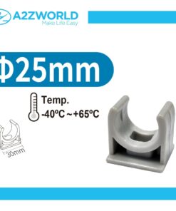 5 Pezzi Clip Fissatubo A Scatto Diametro 25mm per Tubo Rigido e Flessibile da 25mm Colore Grigio IP40