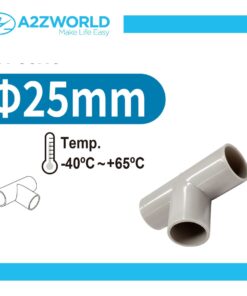 2 Pezzi Manicotto Giunto Raccordo Forma T 25mm per Tubo Rigido e Flessibile da 25mm Colore Grigio IP40