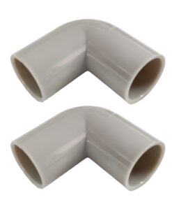 2 Pezzi Manicotto Giunto Raccordo Forma L 90° 25mm per Tubo Rigido e Flessibile da 25mm Colore Grigio IP40