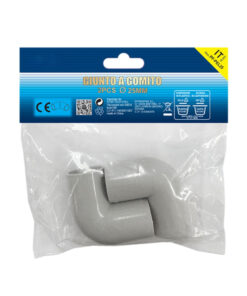 Alternative view of 2 Pezzi Manicotto Giunto Raccordo Forma L 90° 25mm per Tubo Rigido e Flessibile da 25mm Colore Grigio IP40