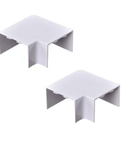 2 Pezzi Connettore Angolare Per Canaline Passacavi 40X40mm, Angolo Interno 90°, Colore Bianco
