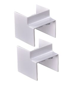 2 Pezzi Connettore Angolare Per Canaline Passacavi 40X40mm, Angolo Esterno 90°, Colore Bianco