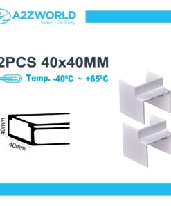 2 Pezzi Connettore Angolare Per Canaline Passacavi 40X40mm, Angolo Esterno 90°, Colore Bianco