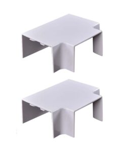 2 Pezzi Connettore Forma T Per Canaline Passacavi 40X40mm, Colore Bianco