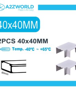 2 Pezzi Connettore Forma T Per Canaline Passacavi 40X40mm, Colore Bianco