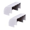 2 Pezzi Connettore Angolare Per Canaline Passacavi 40X40mm, Angolo Interno Con Curva, Colore Bianco