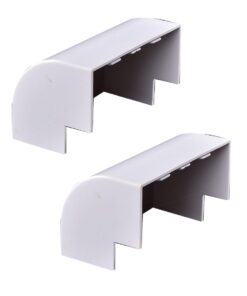 2 Pezzi Connettore Angolare Per Canaline Passacavi 40X40mm, Angolo Interno Con Curva, Colore Bianco