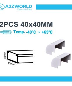 2 Pezzi Connettore Angolare Per Canaline Passacavi 40X40mm, Angolo Interno Con Curva, Colore Bianco
