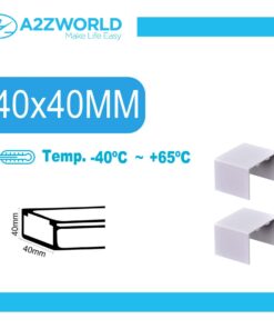 2 Pezzi Connettore Lineare Per Canaline Passacavi 40X40mm, Colore Bianco