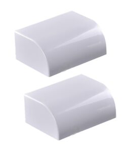 2 Pezzi Connettore Angolare Per Canaline Passacavi 40X40mm, Angolo Esterno Con Curva, Colore Bianco