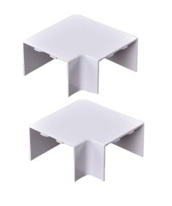 2 Pezzi Connettore Angolare Per Canaline Passacavi 60X40mm, Angolo Interno 90°, Colore Bianco