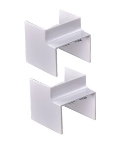 2 Pezzi Connettore Angolare Per Canaline Passacavi 60X40mm, Angolo Esterno 90°, Colore Bianco