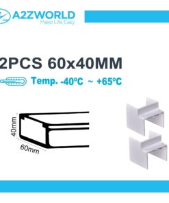 2 Pezzi Connettore Angolare Per Canaline Passacavi 60X40mm, Angolo Esterno 90°, Colore Bianco