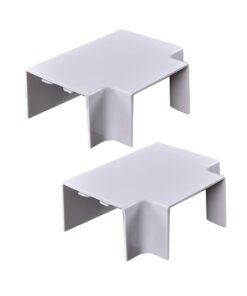 2 Pezzi Connettore Forma T Per Canaline Passacavi 60X40mm, Colore Bianco