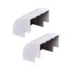 2 Pezzi Connettore Angolare Per Canaline Passacavi 60X40mm, Angolo Interno Con Curva, Colore Bianco
