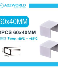 2 Pezzi Connettore Lineare Per Canaline Passacavi 60X40mm, Colore Bianco