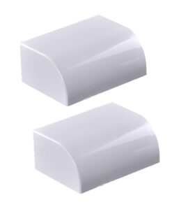 2 Pezzi Connettore Angolare Per Canaline Passacavi 60X40mm, Angolo Esterno Con Curva, Colore Bianco