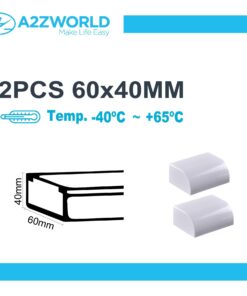 2 Pezzi Connettore Angolare Per Canaline Passacavi 60X40mm, Angolo Esterno Con Curva, Colore Bianco