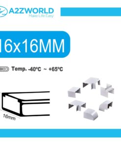 Kit 6 Accessori Per Canaline Passacavi 16X16mm, Connettore Lineare, Forma L, Forma T, Angolare Piatto Interno Esterno, Colore Bianco